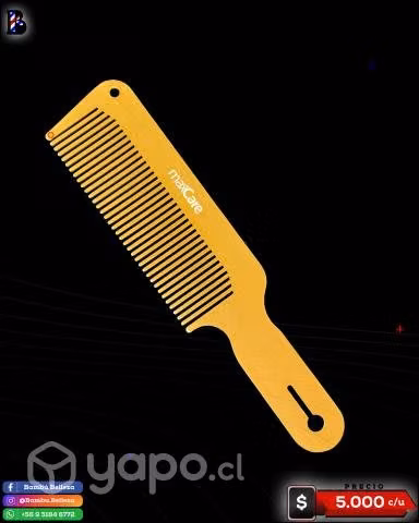 Peineta flat top metálica maxcare dorada pe-102