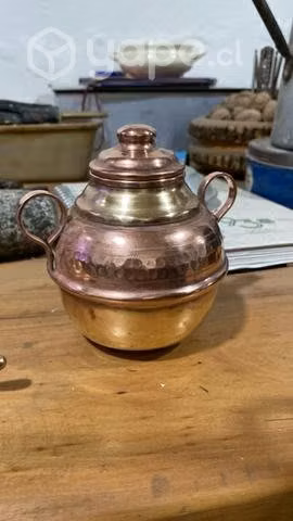 Azucarero de cobre, bronce y Plata