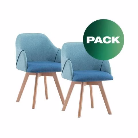 Set de 2 Sillas Paz azul ceruleo