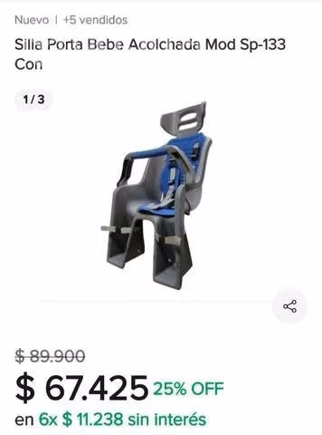 Silla niño para bicicleta - Imagen 3