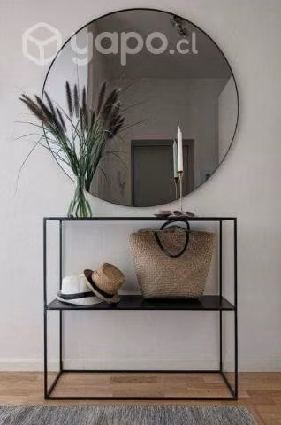 Mueble arrimo recibidor metalico 2 niveles