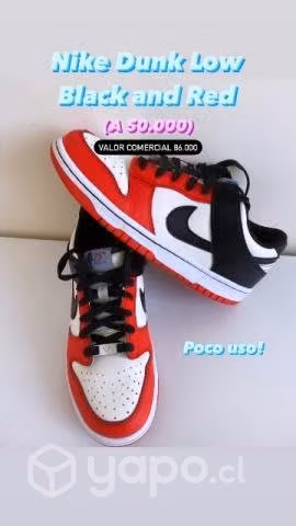 Nike dunk low black and red