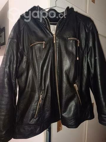 Chaqueta eco cuero de mujer