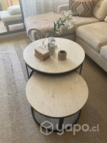Mesa de centro nido de mármol y acero