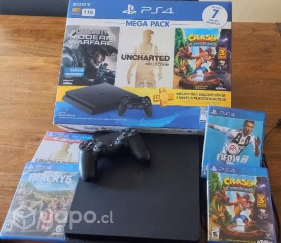 Ps4 poco uso en su caja + juegos