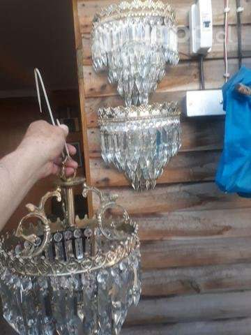 Lote de lamparas antiguas bronce - Imagen 4