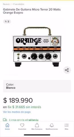 Amplificador Orange guitarra eléctrica 20W RMS