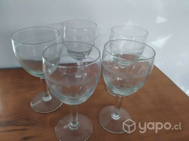 4 Copas Blancas,Cristal Yungay Años 70