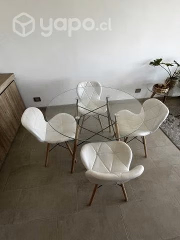 Comedor vidrio 100 cm. de diámetro