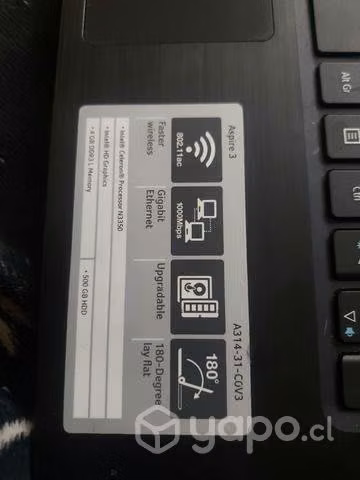 Notebook aspire 3 acer usado impecable