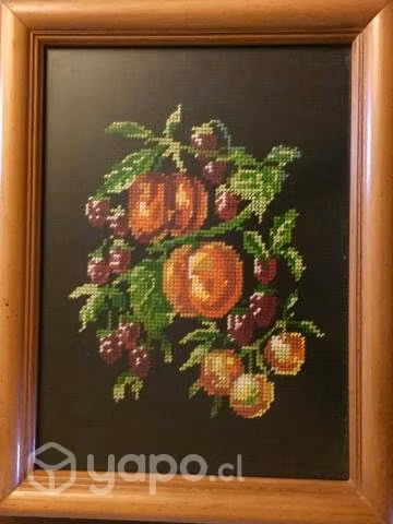 Cuadro Decorativo Frutal Punto Cruz Realizado A Ma