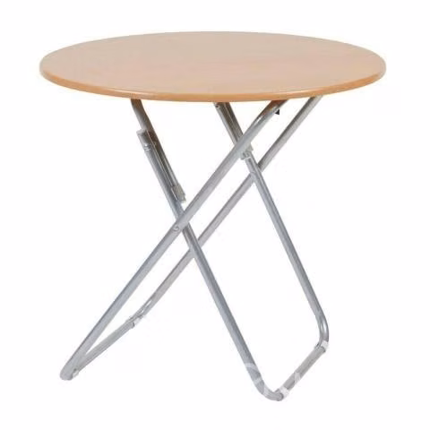 Mesa Comedor Plegable Redonda 70 CM Café Claro