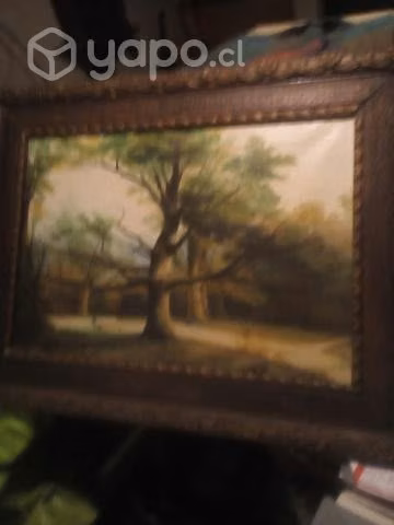 Hermoso paisaje oleo antiguo ,firma