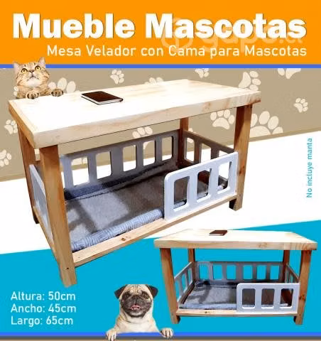 Mesa Velador Cama Mascotas