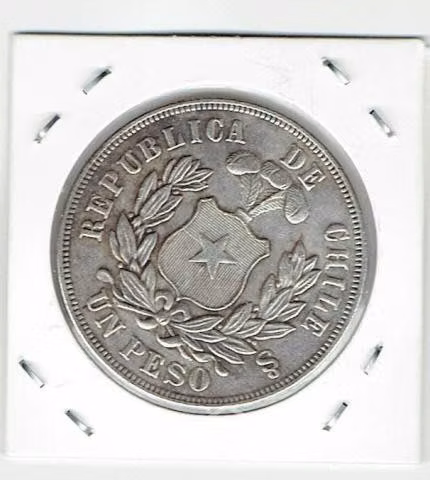 Moneda De Chile, 1 Peso, 1890 (repro) - Imagen 2