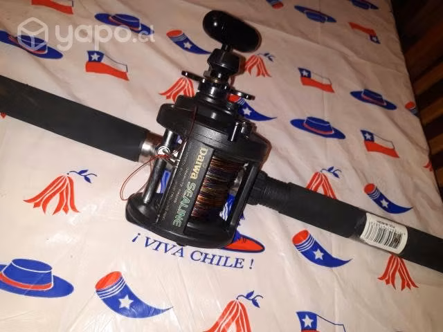 carrete daiwa y caña okuma fulcrum boat