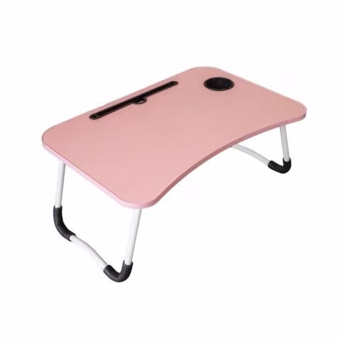 Bandeja Mesa Madera Para Notebook Posa Vaso Rosada