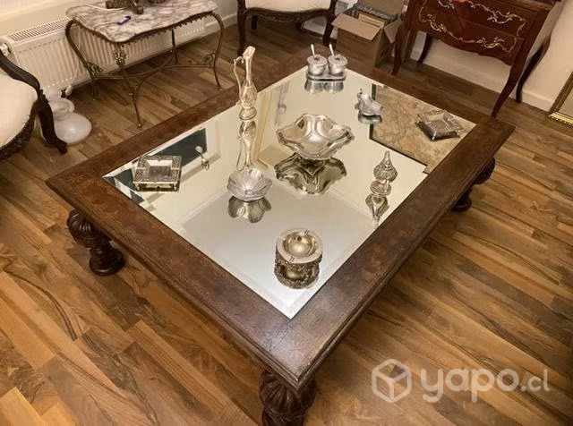 Mesa de centro con espejo biselado