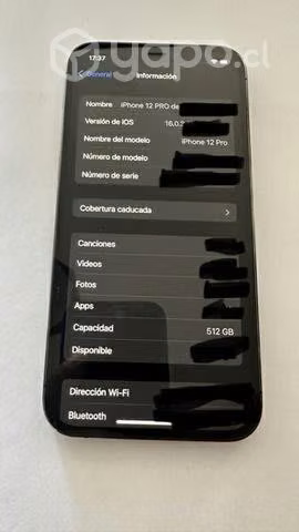 TELÉFONO IPHONE 12 pro 512gb