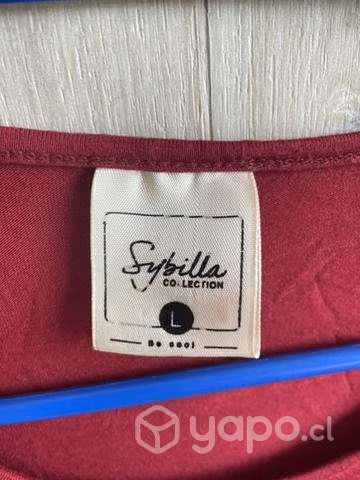 Polera color burdeo talla L marca Sybilla - Imagen 3