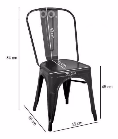Pack 4 silla Tolix Negra Nuevas