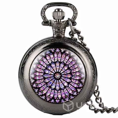Reloj Bolsillo Catedral Cadena Quartz 3 Cms Ak87