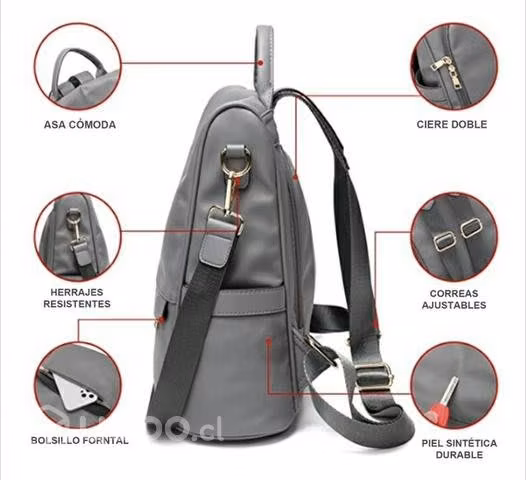 Mochila Mujer Antirrobo Cuero Sintético