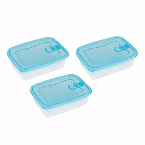 Set 3 Taper Contenedor De Alimentos Comida Rectang