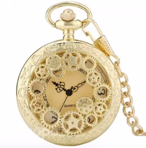 Reloj Bolsillo Vintage Gold Gear Quartz Al16