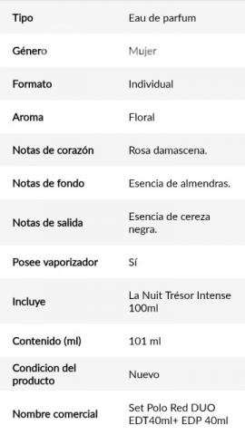 Perfume La Nuit Tresor Intense - Imagen 2
