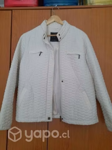 Casaca blanca invierno mujer talla L - Imagen 3