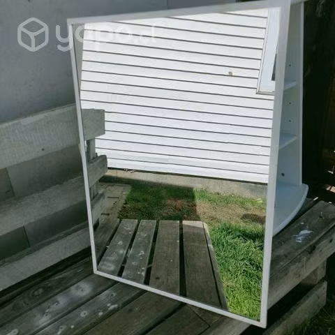 Espejo de 70x50 cm marcos de metal blanco