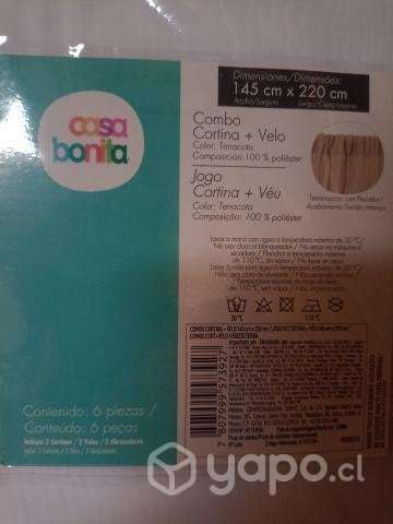 Juego de cortinas + visillos - Imagen 2