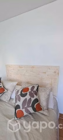 Respaldo de cama 2 plazas Madera decapado blanco