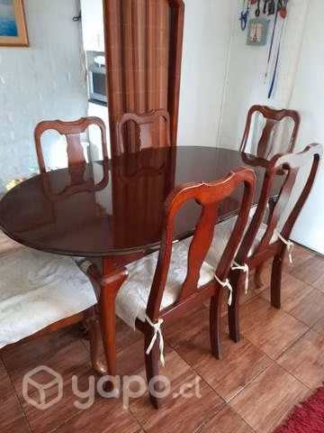 Comedor modelo indú madera nativa (6 sillas)