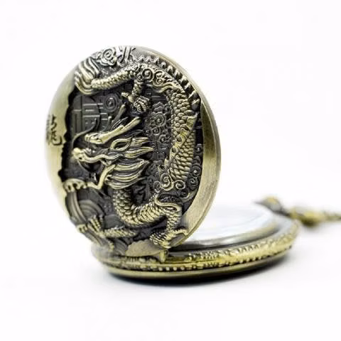 Reloj Bolsillo Vintage Gran Dragon Quartz Al18 - Imagen 2