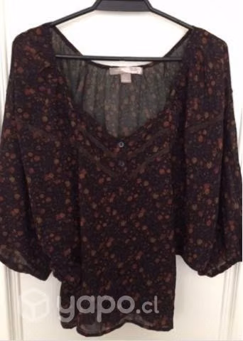 Blusa Love21 Talla S (morado burdeo estampado AN)