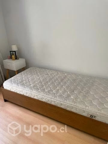 cama 1 plaza (colchón cic + base de madera)