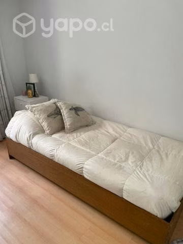 cama 1 plaza (colchón cic + base de madera)