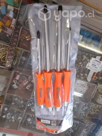Juego de desatornillador golpe mango - set 4 pzas