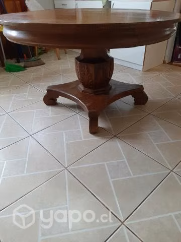 Mesa Inglesa Antigua De Comedor Redonda