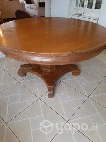 Mesa Inglesa Antigua De Comedor Redonda