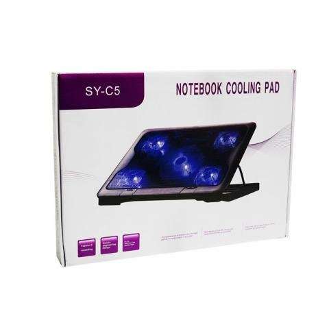 Base cooler para notebook 5 ventiladores luz y pue - Imagen 2