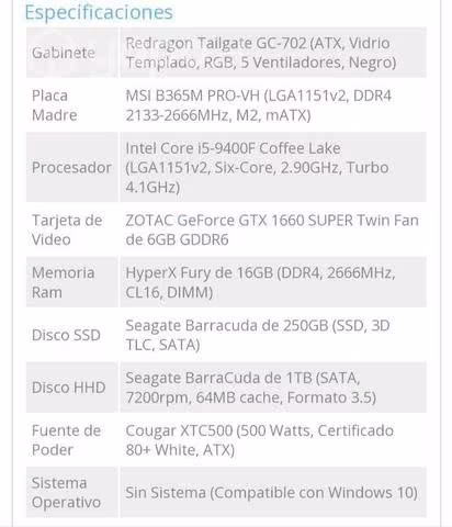 PC gamer + pantalla + silla + microfono - Imagen 6