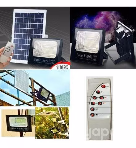 Lampara Foco Solar 108 Led 100w + Panel Solar Cont