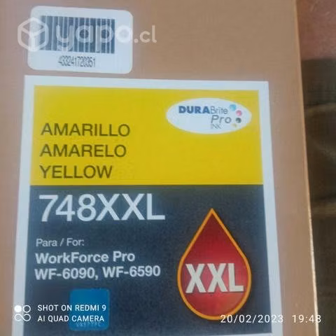 Tinta Epson 748xxl yellow original de alta