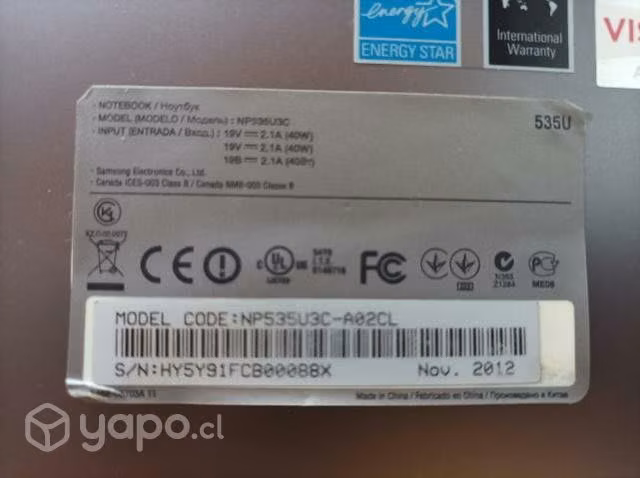 Teclado notebook Samsung serie5