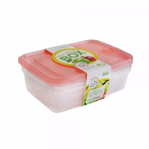 Set 3 taper contenedor de alimentos comida rectang