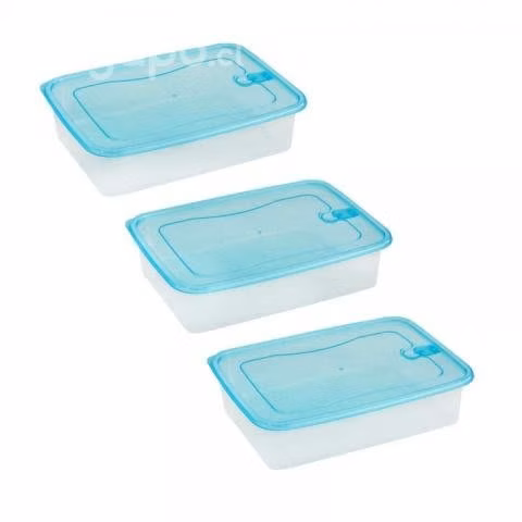 Set 3 taper contenedor de alimentos comida rectang