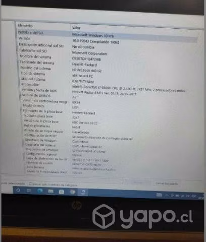 Notebook Hp i7 5ta generacion